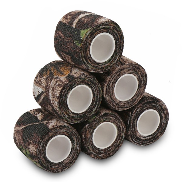 Treaful 6 Roll Camo Tape, Camouflage Self-Adhesive Wrap Tape for Outdoor Sport Hunting Camping, 2in x 14.76ft 4.92Yard Stealth Strip for Shooting Gun Bow Camera Flashlight Rifle