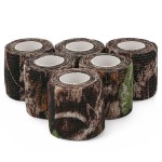 Treaful 6 Roll Camo Tape, Camouflage Self-Adhesive Wrap Tape for Outdoor Sport Hunting Camping, 2in x 14.76ft 4.92Yard Stealth Strip for Shooting Gun Bow Camera Flashlight Rifle